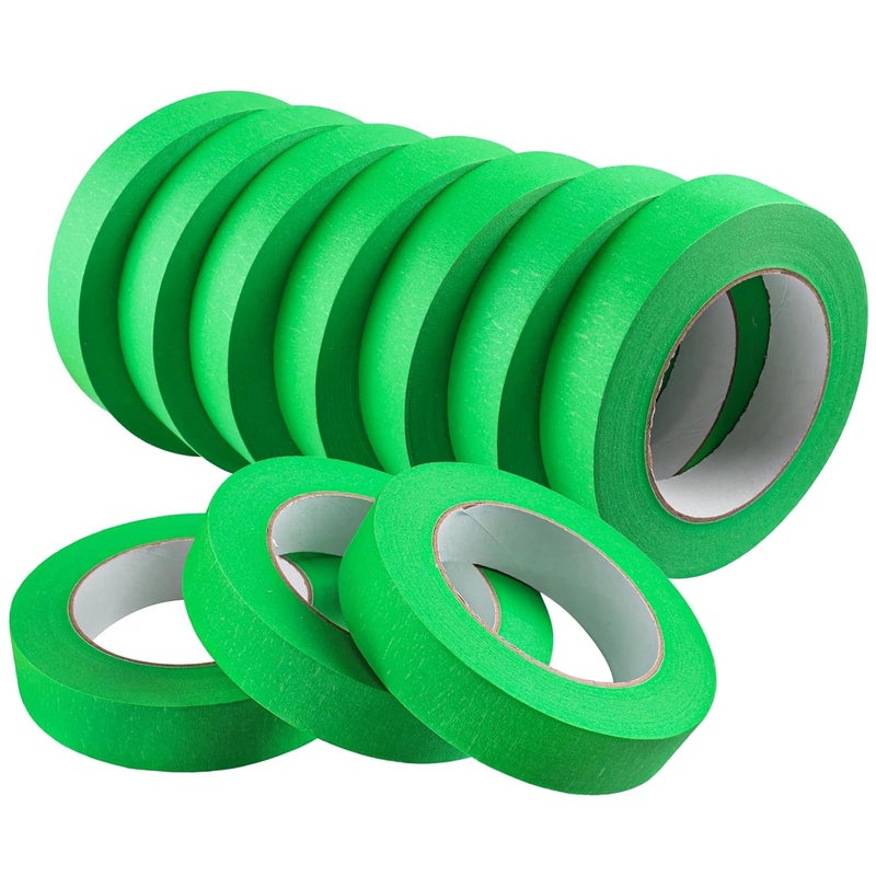 G GEYYANG GEYYANG Automotive Masking Tape - Heat Resistant Green Painters Tape for Auto Body Spray Painting, Multi-Surface Painters Tape for DIY, Labeling, Art, Car, 1 inch x 55 Yards, 10 Rolls - Image 1